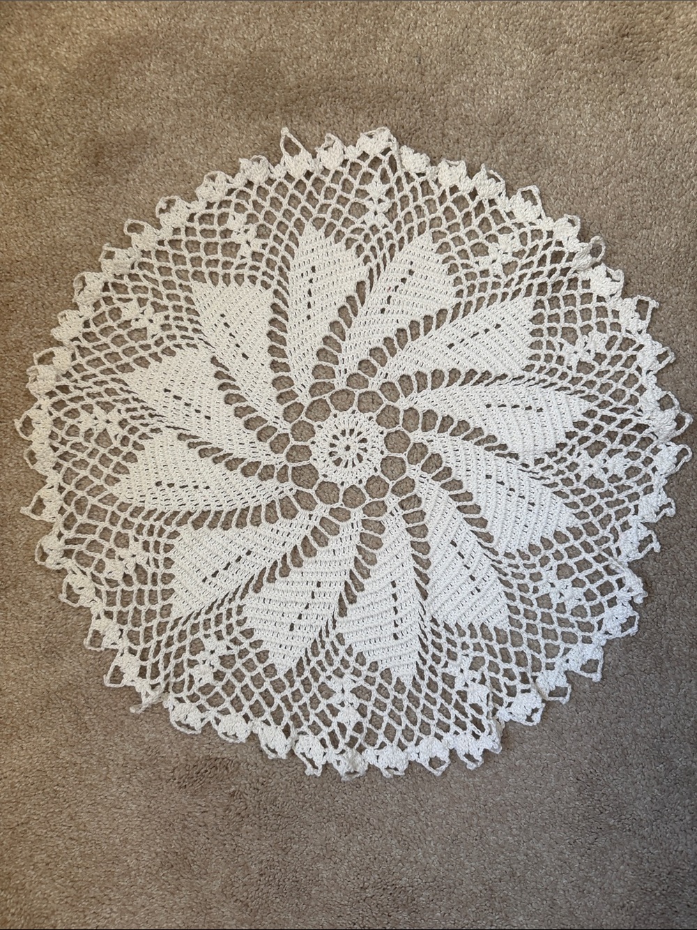 Handmade White Crochet Doily vintage crochet lace